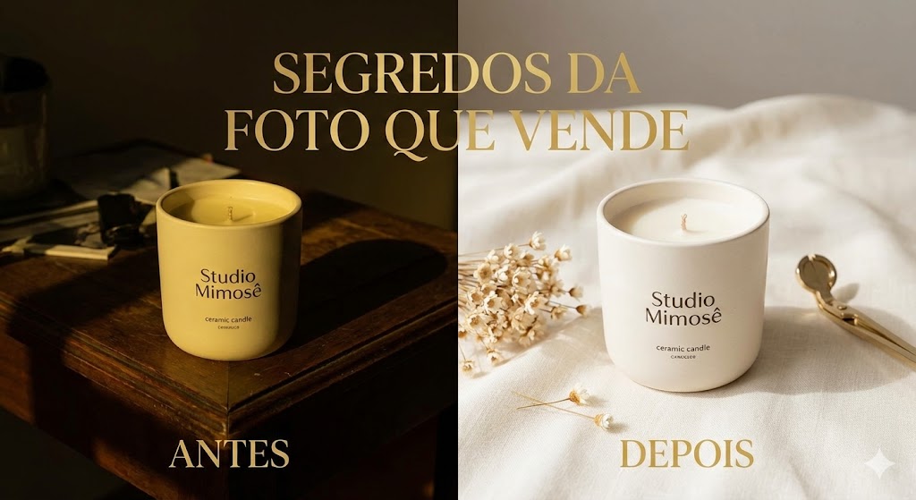 Aprenda a tirar fotos profissionais de artesanato e velas usando apenas a câmera do celular. Descubra os segredos de iluminação natural, cenário e edição simples para valorizar seus produtos handmade e vender muito mais no Instagram e Shopee.